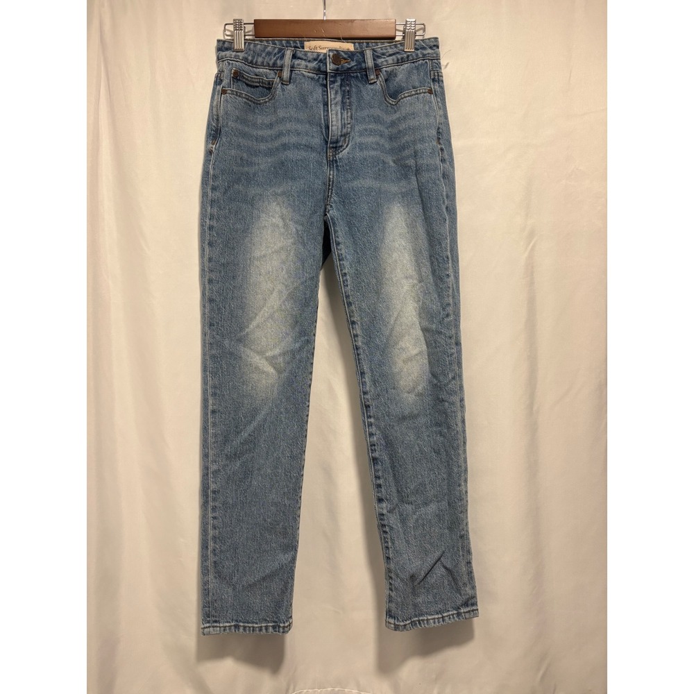 Soft Surroundings Light Wash Straight Leg Stretch Jeans Women's Size 6
